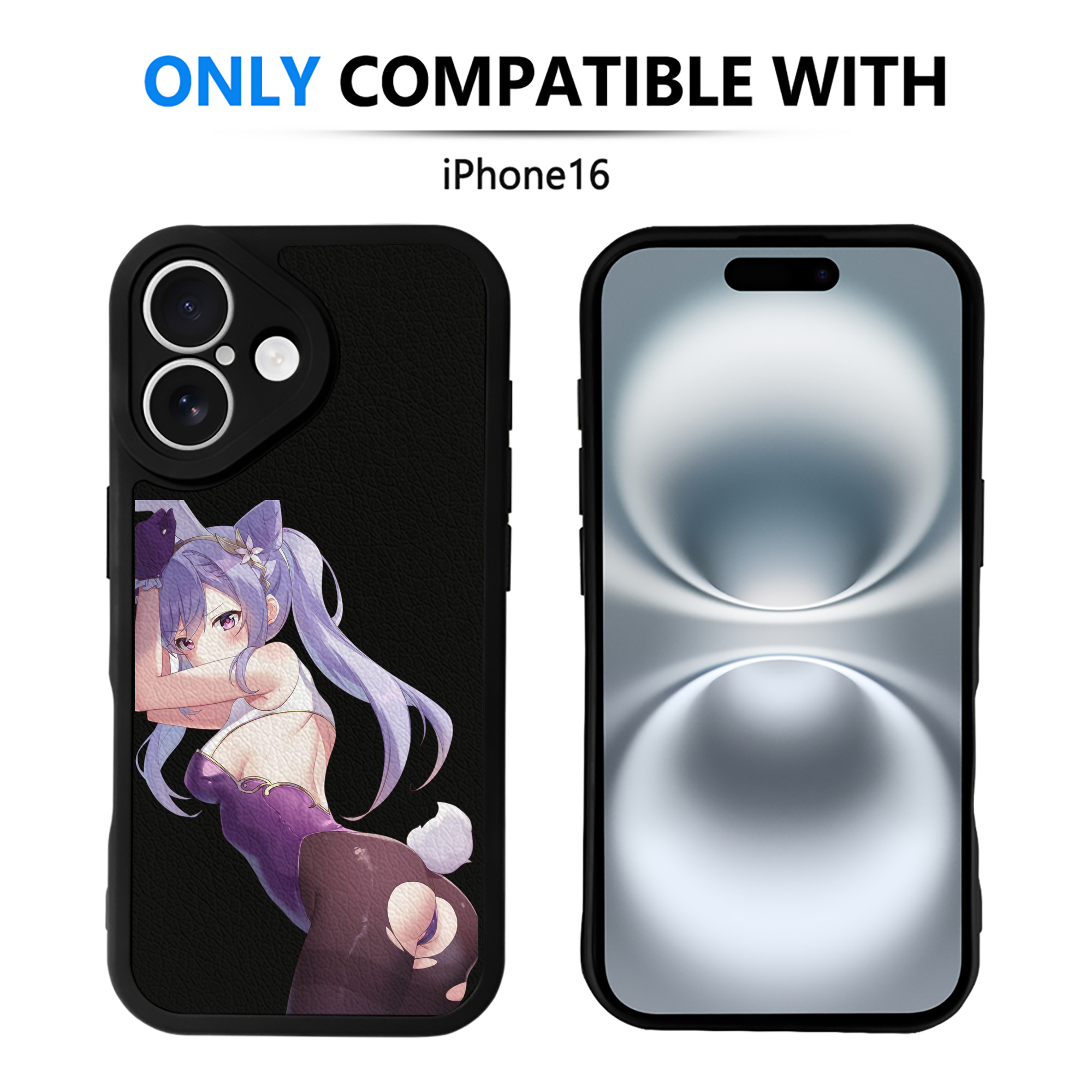 げんし神 刻晴 こくせい genshin Kokusei 【iPhone 16シリーズ対応】シリコンスマホケース（レザー調） 材質：シリコン
